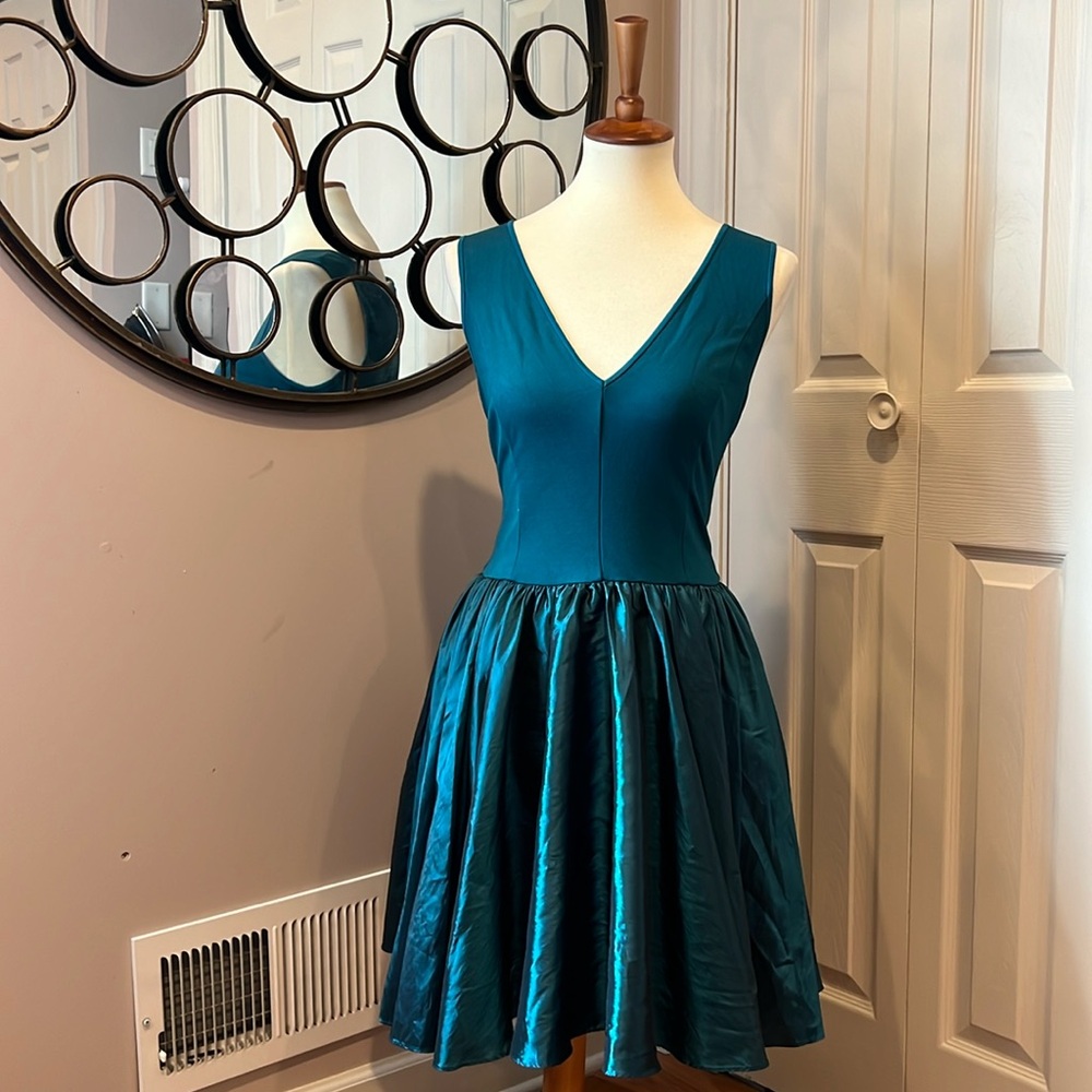 Halston Heritage Teal Colored Special Occasion Dress